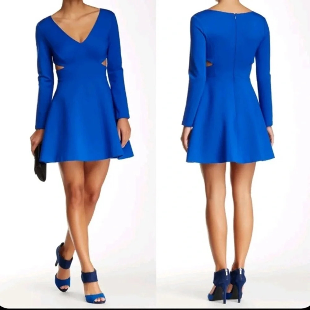 Halston Heritage Long Sleeve Ponte Dress With Cutout